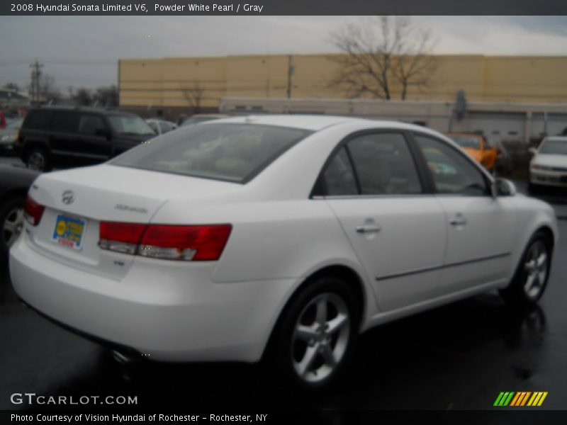 Powder White Pearl / Gray 2008 Hyundai Sonata Limited V6