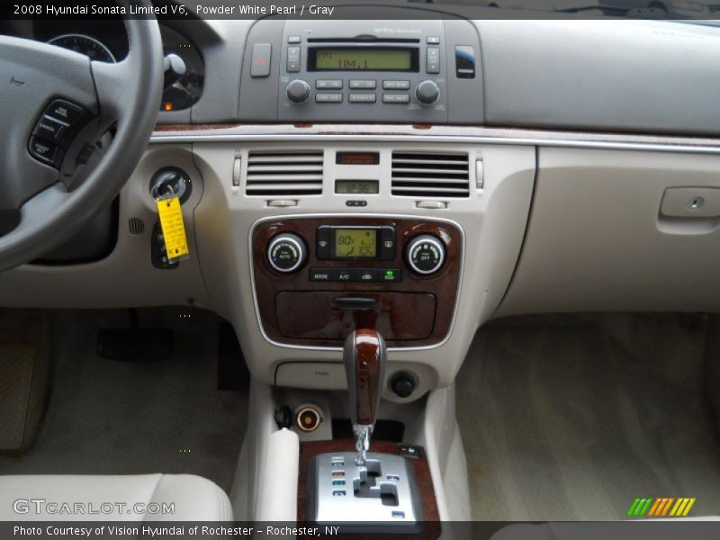 Powder White Pearl / Gray 2008 Hyundai Sonata Limited V6