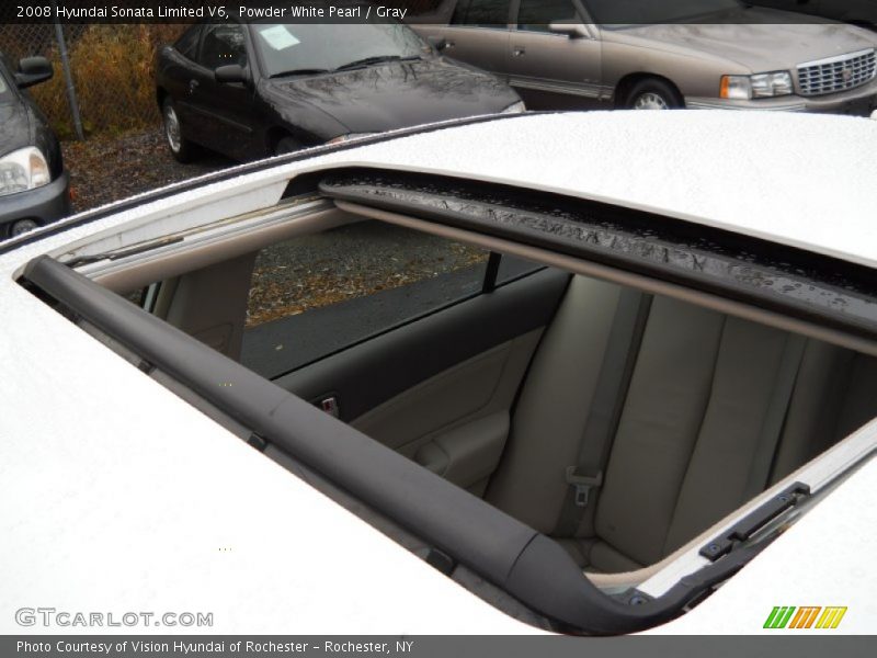 Powder White Pearl / Gray 2008 Hyundai Sonata Limited V6