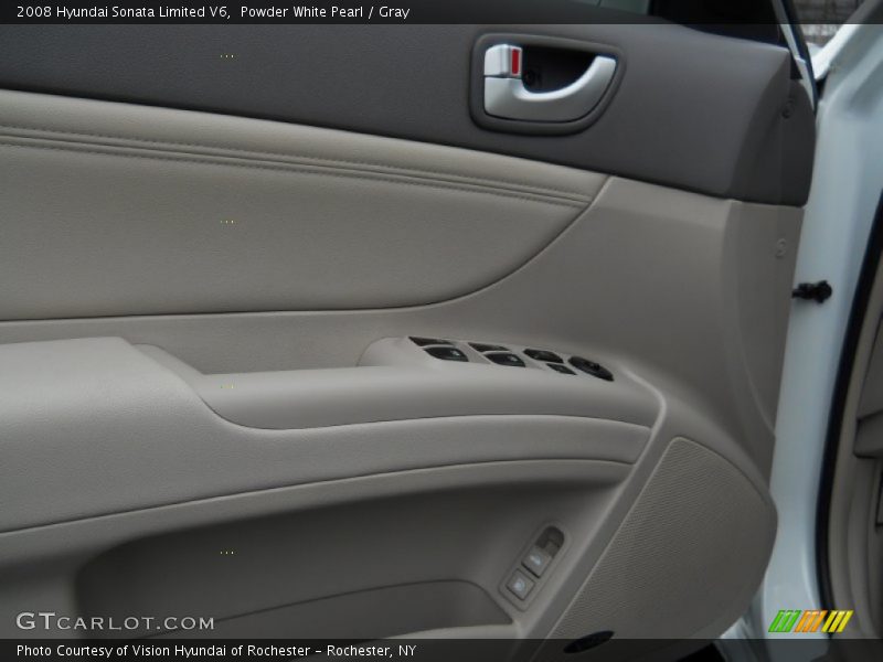 Powder White Pearl / Gray 2008 Hyundai Sonata Limited V6