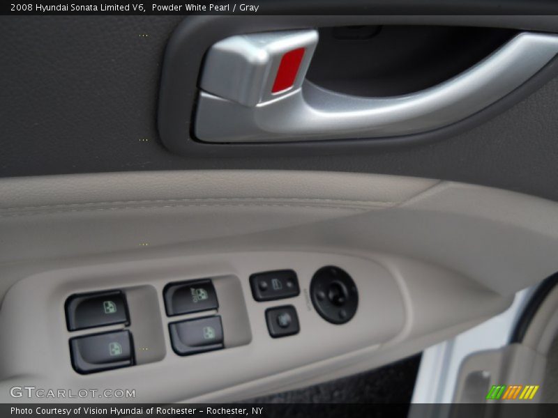 Powder White Pearl / Gray 2008 Hyundai Sonata Limited V6