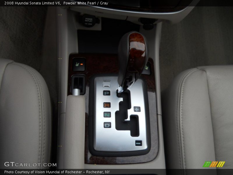 Powder White Pearl / Gray 2008 Hyundai Sonata Limited V6