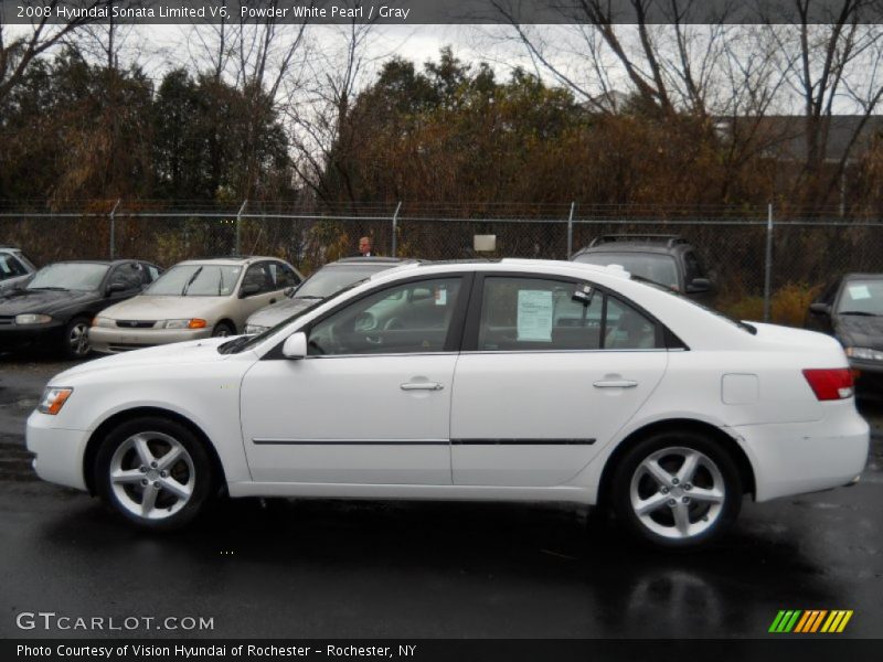Powder White Pearl / Gray 2008 Hyundai Sonata Limited V6