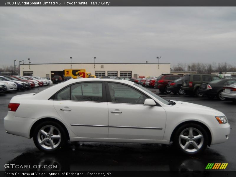 Powder White Pearl / Gray 2008 Hyundai Sonata Limited V6