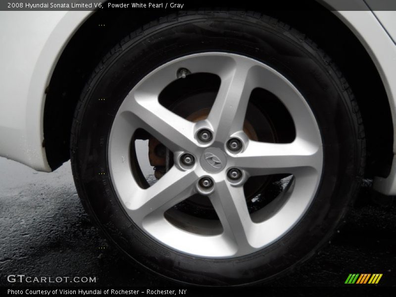 Powder White Pearl / Gray 2008 Hyundai Sonata Limited V6