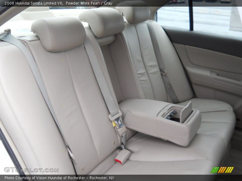 Powder White Pearl / Gray 2008 Hyundai Sonata Limited V6