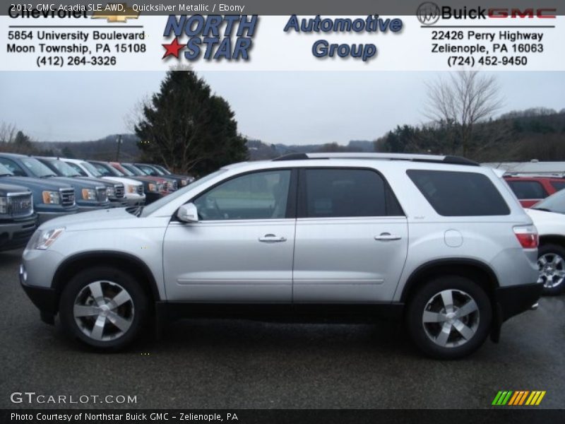 Quicksilver Metallic / Ebony 2012 GMC Acadia SLE AWD