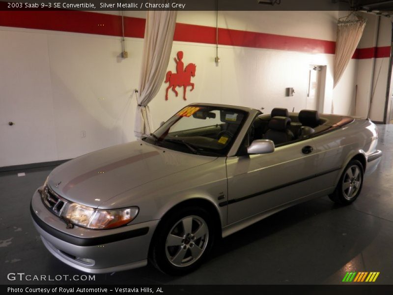 Silver Metallic / Charcoal Grey 2003 Saab 9-3 SE Convertible