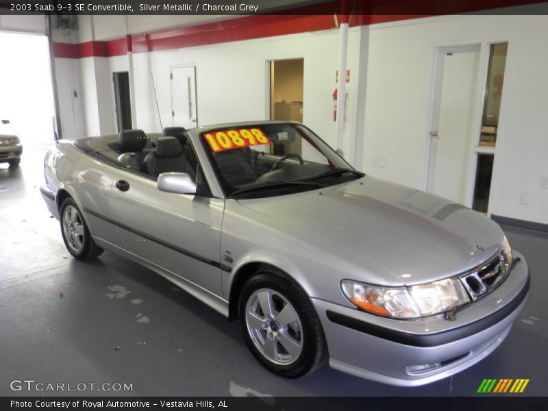 Silver Metallic / Charcoal Grey 2003 Saab 9-3 SE Convertible