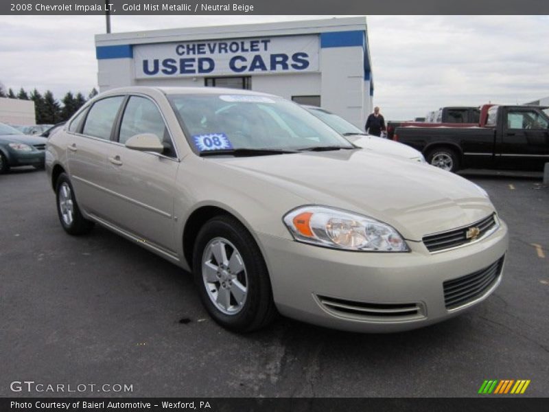 Gold Mist Metallic / Neutral Beige 2008 Chevrolet Impala LT