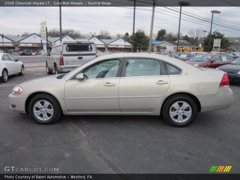 Gold Mist Metallic / Neutral Beige 2008 Chevrolet Impala LT