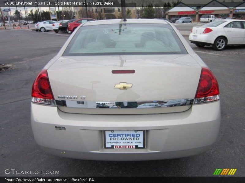Gold Mist Metallic / Neutral Beige 2008 Chevrolet Impala LT