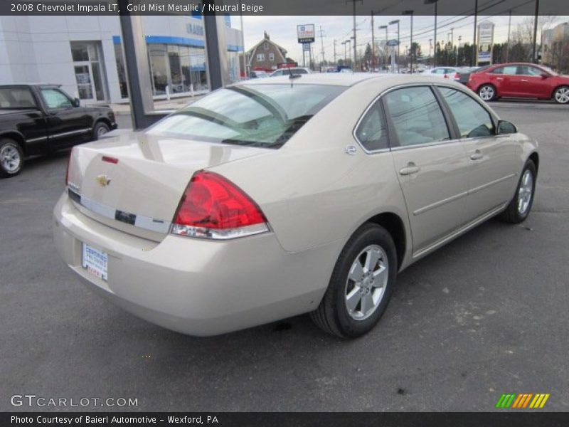 Gold Mist Metallic / Neutral Beige 2008 Chevrolet Impala LT