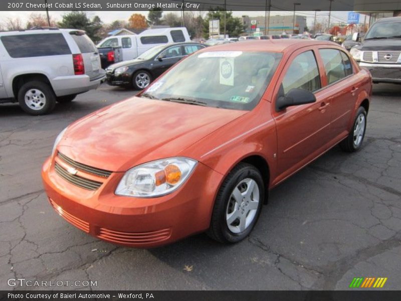 Sunburst Orange Metallic / Gray 2007 Chevrolet Cobalt LS Sedan