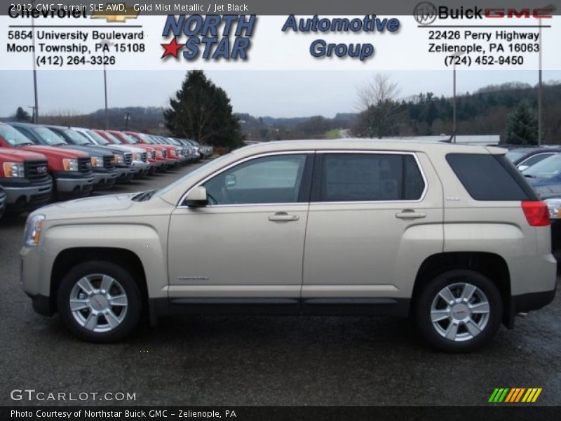 Gold Mist Metallic / Jet Black 2012 GMC Terrain SLE AWD