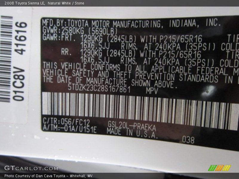 056 - 2008 Toyota Sienna LE