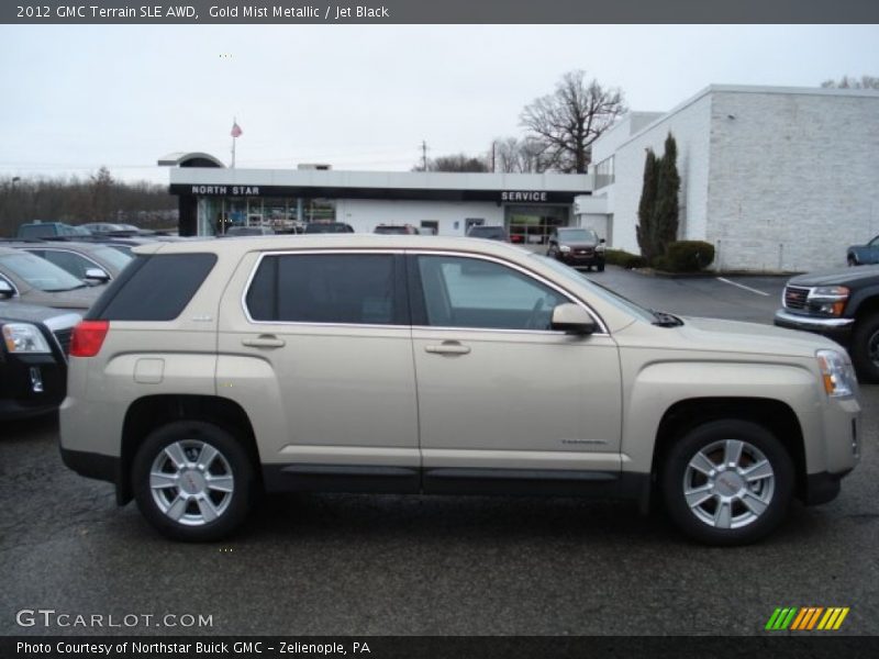Gold Mist Metallic / Jet Black 2012 GMC Terrain SLE AWD