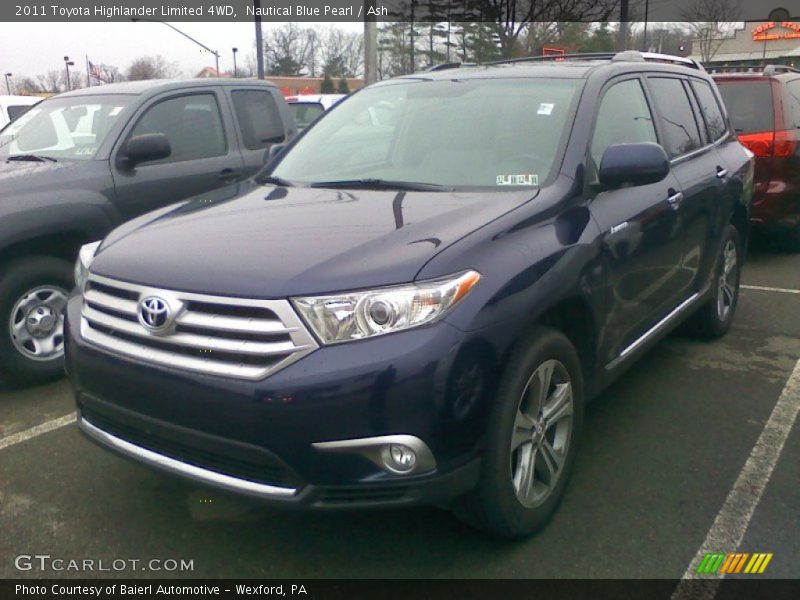 Nautical Blue Pearl / Ash 2011 Toyota Highlander Limited 4WD