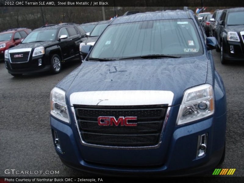 Steel Blue Metallic / Jet Black 2012 GMC Terrain SLE AWD