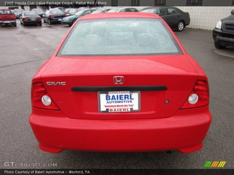 Rallye Red / Black 2005 Honda Civic Value Package Coupe