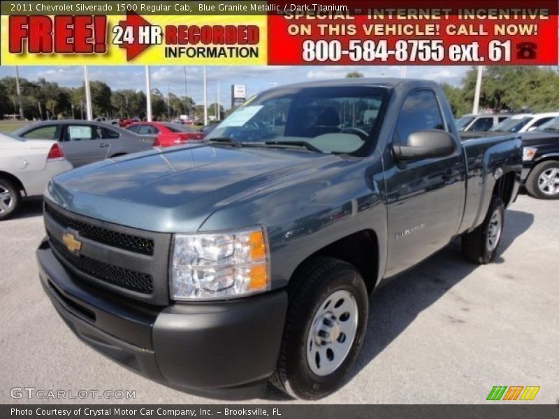 Blue Granite Metallic / Dark Titanium 2011 Chevrolet Silverado 1500 Regular Cab