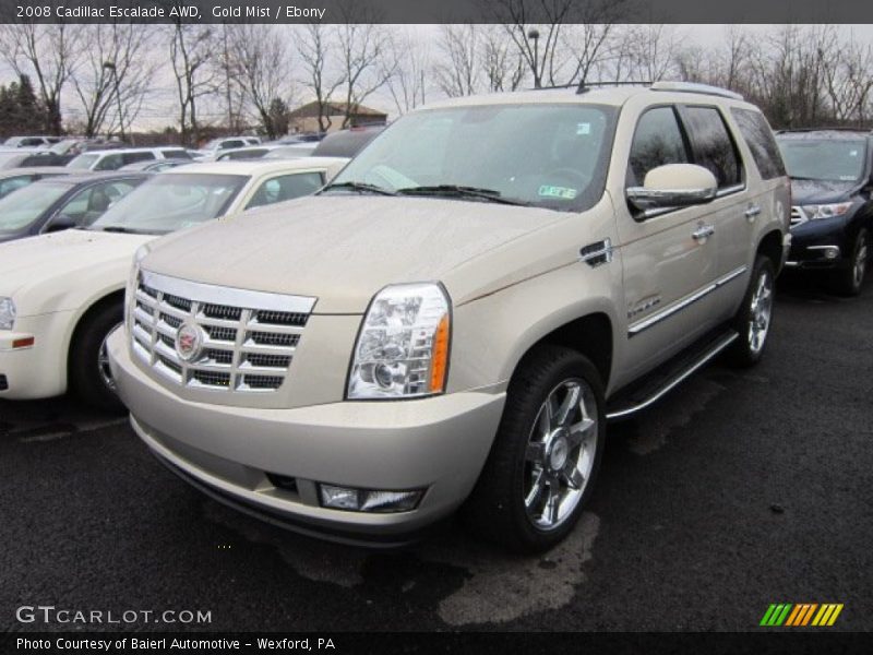 Gold Mist / Ebony 2008 Cadillac Escalade AWD