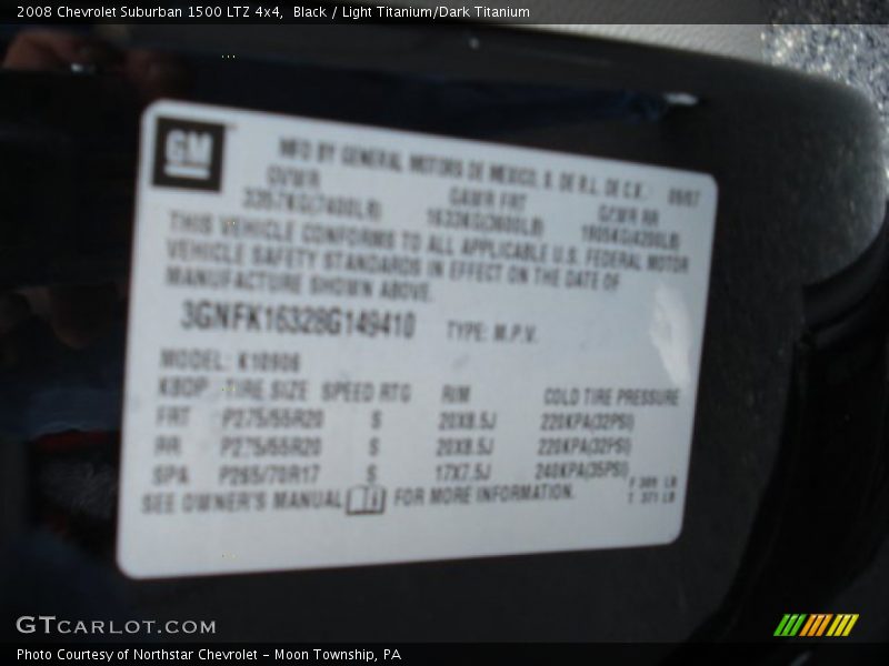 Black / Light Titanium/Dark Titanium 2008 Chevrolet Suburban 1500 LTZ 4x4