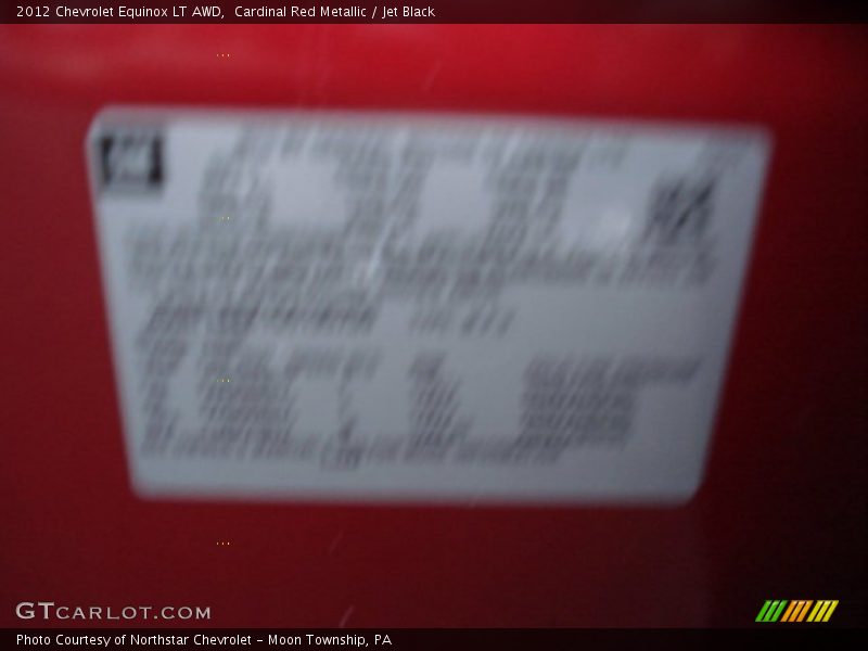 Cardinal Red Metallic / Jet Black 2012 Chevrolet Equinox LT AWD