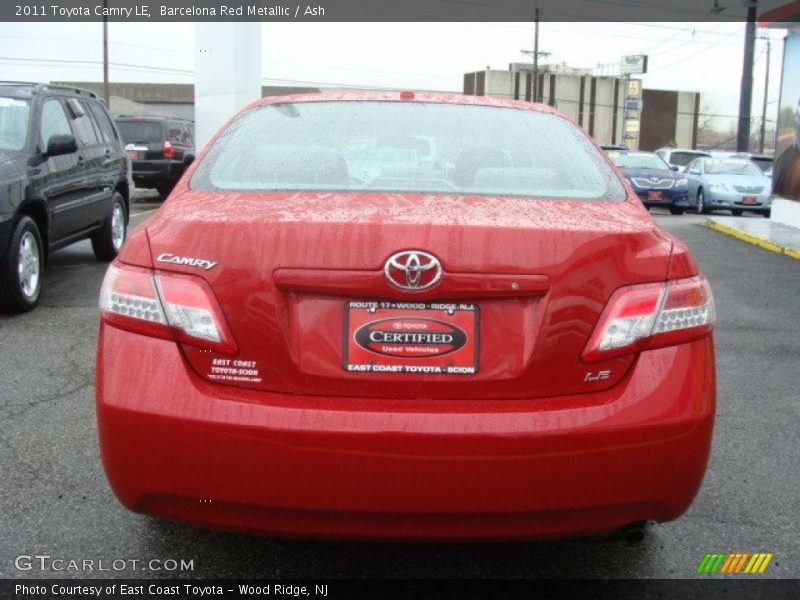 Barcelona Red Metallic / Ash 2011 Toyota Camry LE