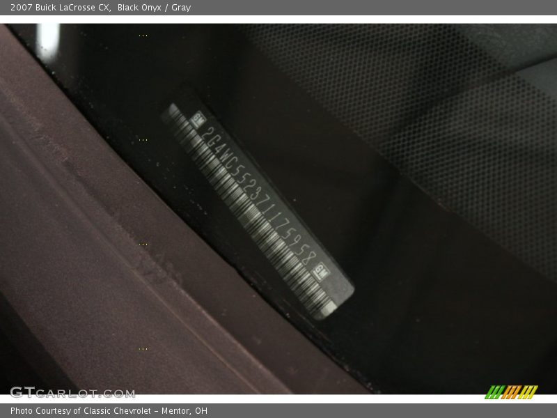 Black Onyx / Gray 2007 Buick LaCrosse CX