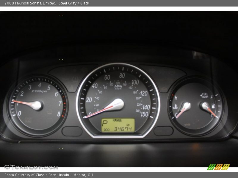 Steel Gray / Black 2008 Hyundai Sonata Limited