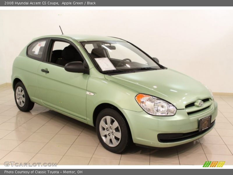 Apple Green / Black 2008 Hyundai Accent GS Coupe