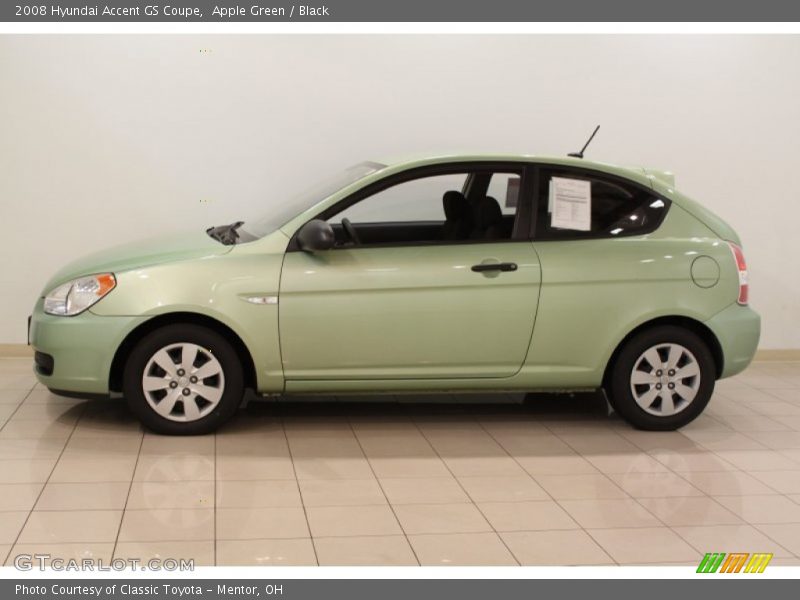 Apple Green / Black 2008 Hyundai Accent GS Coupe