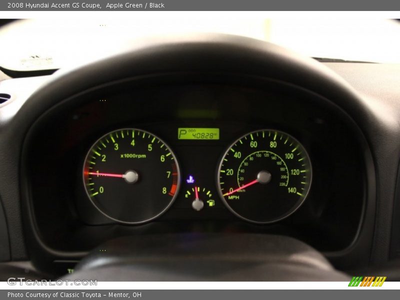 Apple Green / Black 2008 Hyundai Accent GS Coupe