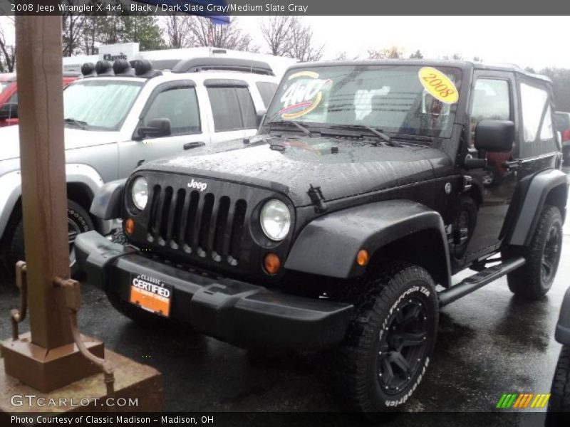 Black / Dark Slate Gray/Medium Slate Gray 2008 Jeep Wrangler X 4x4