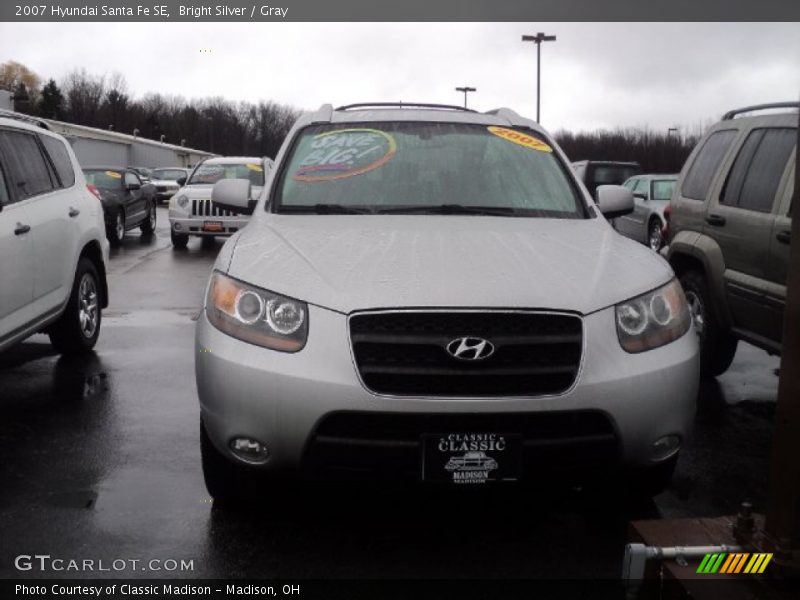 Bright Silver / Gray 2007 Hyundai Santa Fe SE