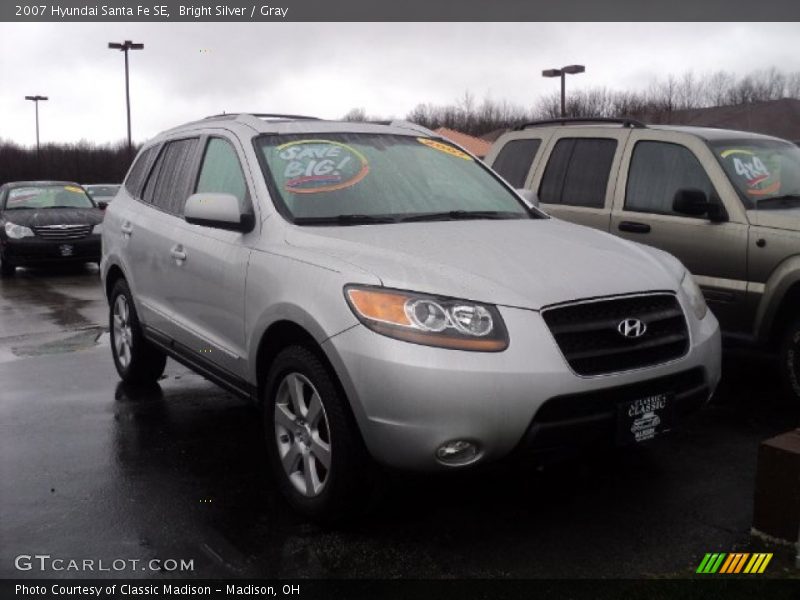 Bright Silver / Gray 2007 Hyundai Santa Fe SE