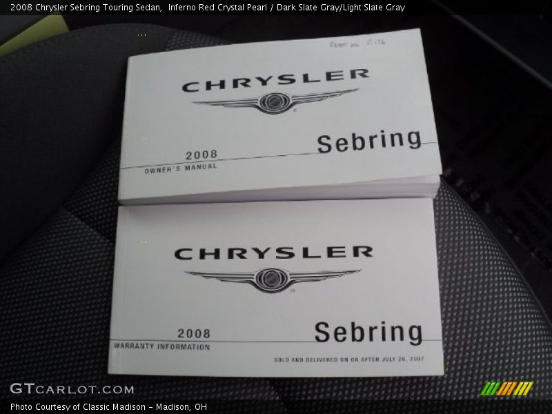 Inferno Red Crystal Pearl / Dark Slate Gray/Light Slate Gray 2008 Chrysler Sebring Touring Sedan