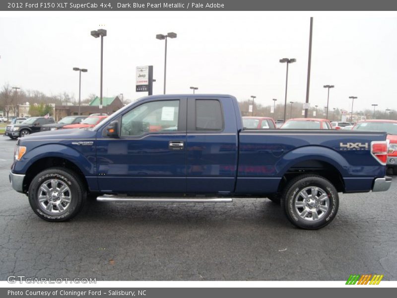 Dark Blue Pearl Metallic / Pale Adobe 2012 Ford F150 XLT SuperCab 4x4