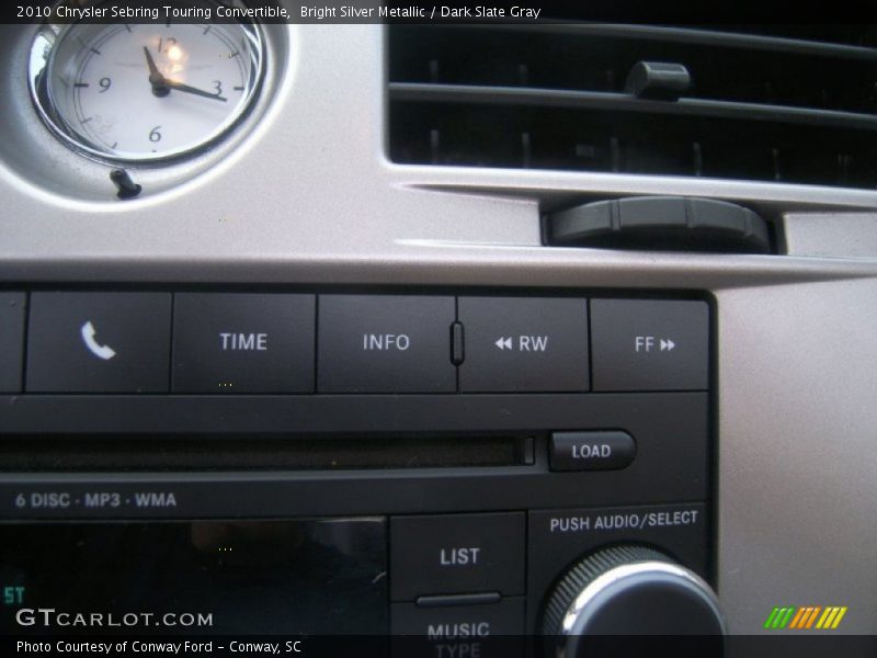 Bright Silver Metallic / Dark Slate Gray 2010 Chrysler Sebring Touring Convertible