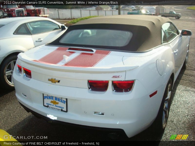 Summit White / Inferno Orange/Black 2012 Chevrolet Camaro SS/RS Convertible