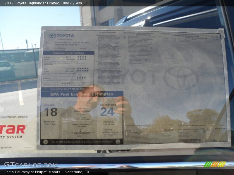 Black / Ash 2012 Toyota Highlander Limited