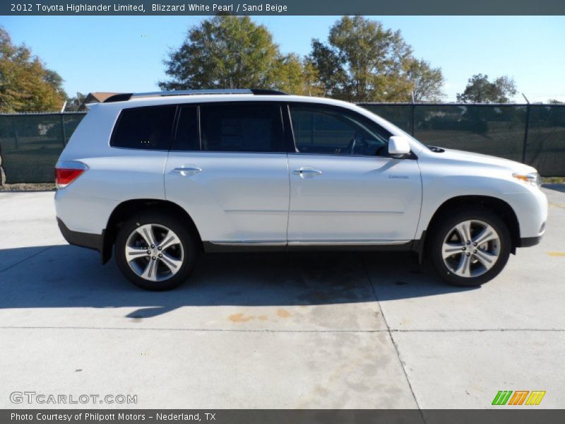 Blizzard White Pearl / Sand Beige 2012 Toyota Highlander Limited