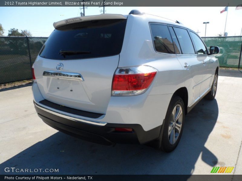 Blizzard White Pearl / Sand Beige 2012 Toyota Highlander Limited