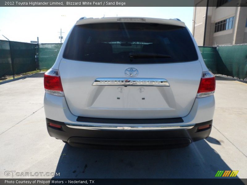 Blizzard White Pearl / Sand Beige 2012 Toyota Highlander Limited