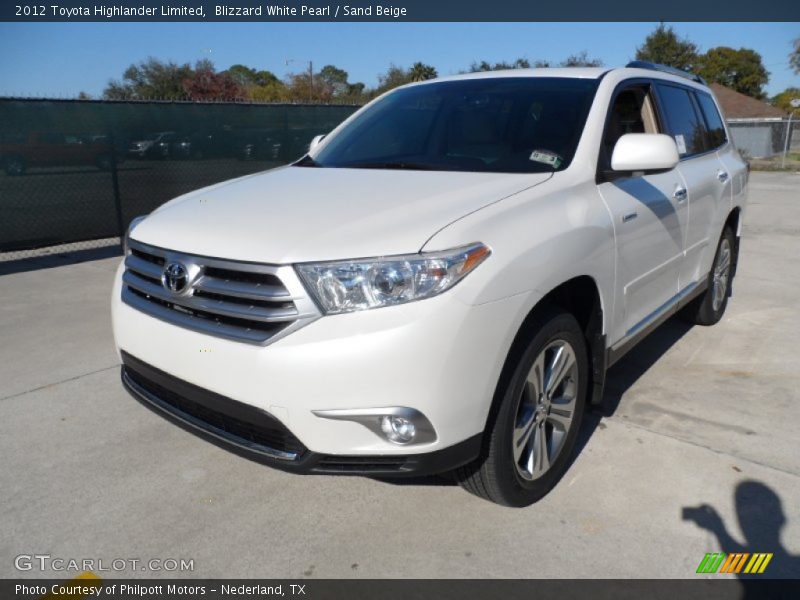 Blizzard White Pearl / Sand Beige 2012 Toyota Highlander Limited