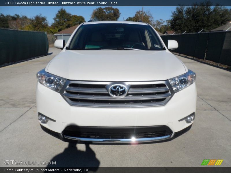 Blizzard White Pearl / Sand Beige 2012 Toyota Highlander Limited