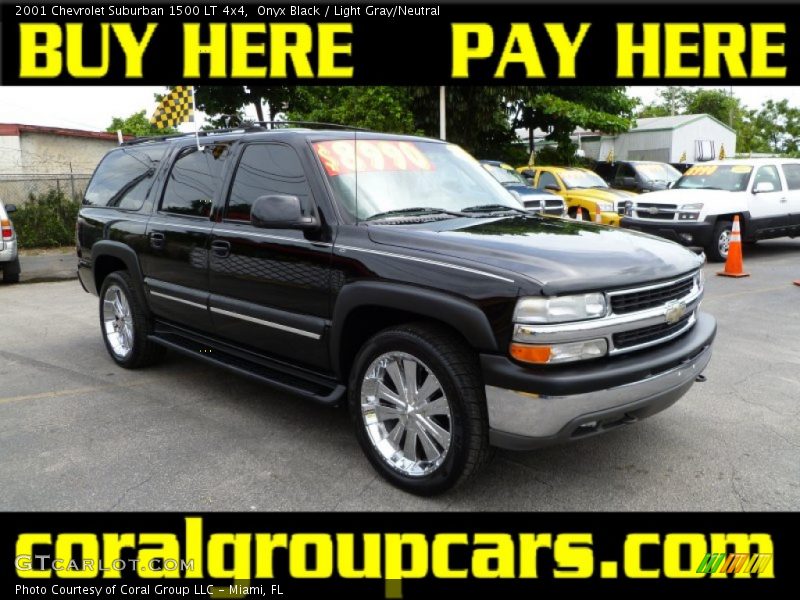 Onyx Black / Light Gray/Neutral 2001 Chevrolet Suburban 1500 LT 4x4