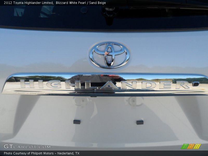 Blizzard White Pearl / Sand Beige 2012 Toyota Highlander Limited