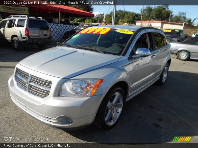 Bright Silver Metallic / Pastel Slate Gray/Red 2007 Dodge Caliber R/T AWD